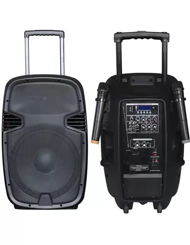 Автономна акустична система BIG JB12RECHARGE350 + MP3 / Bluetooth + 20V INVERTER + 2pcs VHF mic