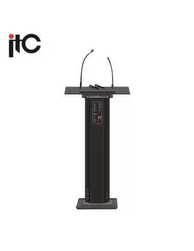 Купить Трибуна черная ITC T-6236BU (громкоговоритель 60 Вт, микрофон, 2 радио микрофона, подключение внешних источник 
