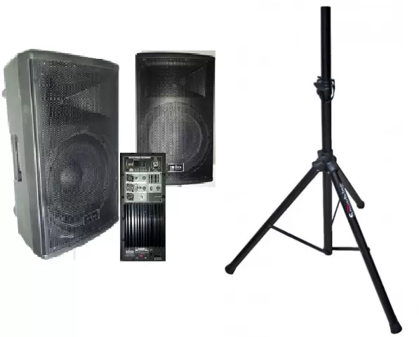 Активная акустическая система BIG LAB15A-MP3-BLT-EQ-BIAMP и стойка SOUNDKING SKSB400B