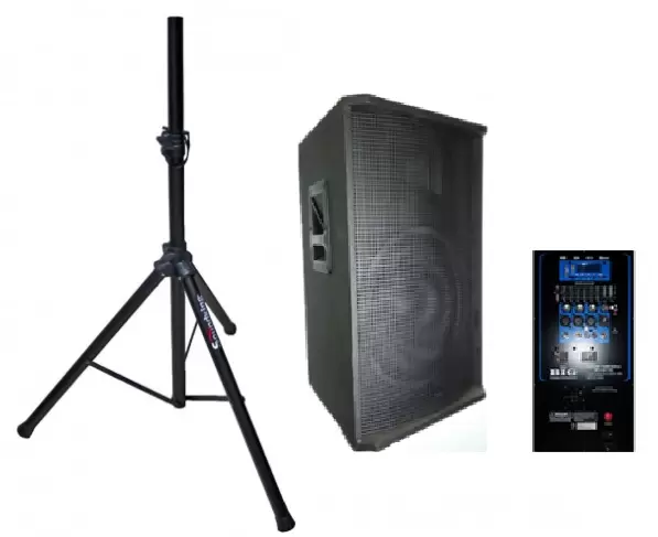 Активная акустическая система BIG DIGITAL TIREX600-MP3-BLT-EQ-FM и стойка SOUNDKING SKSB400B