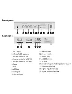 Усилитель Younasi Y-5100U, 100Вт, USB, FM, Bluetooth 2