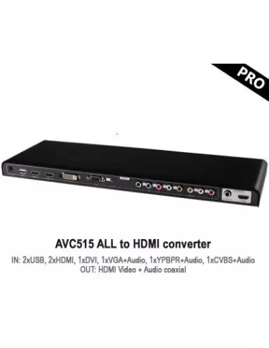 HD мультимедиа HDMI конвертер AVCom AVC515 с 2xUSB, 2xHDMI, 1xDVI, 1xVGA+Audio, 1xYPBPR+Audio, 1xCVBS+Audio в HDMI Video + Audio