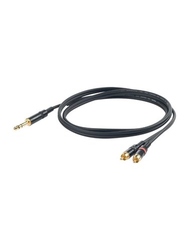Купить PROEL CHLP300LU3 кабель мультимедийный 6,3 мм стерео джек - 2 х RCA, 3м 