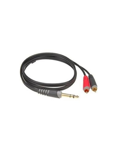 Купить Klotz AY3 - 0300 коммутационный кабель, 6.3мм стереоджек - 2х RCA, позолоченные разъемы 24к, черный, 3м 