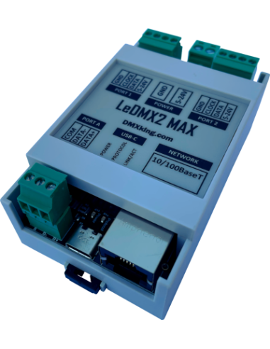 Купити Інсталяційний перетворювач ART-NET в сигнал SPI DMXKing LeDMX2 MAX
