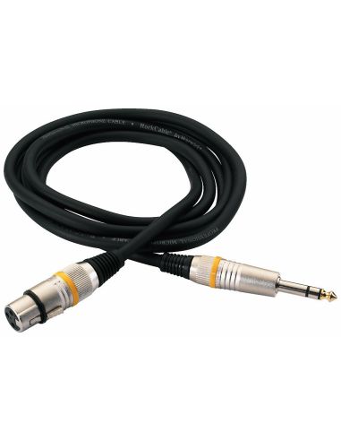 Купить Кабель ROCKCABLE RCL30383 D6F BA - Microphone Cable - XLR (f) / TRS Jack (3m) 