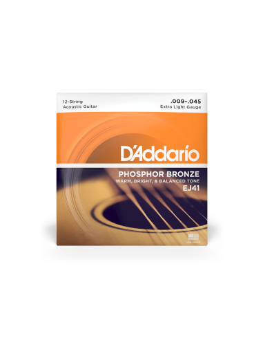 Купити Струни для гітари D'ADDARIO EJ41 PHOSPHOR BRONZE 12-STRING EXTRA LIGHT (09-45)