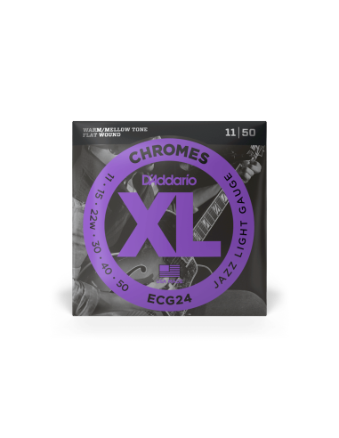 Купити Струни для гітари D'ADDARIO ECG24 XL CHROMES JAZZ LIGHT (11-50)