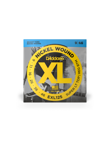 Купити Струни для гітари D'ADDARIO EXL125 XL NICKEL WOUND SUPER LIGHT TOP / REGULAR BOTTOM (09-46)