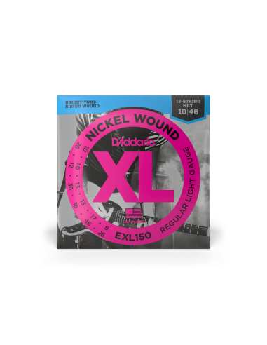 Купить Струны для гитары D'ADDARIO EXL150 XL NICKEL WOUND REGULAR LIGHT 12-STRING (10-46) 