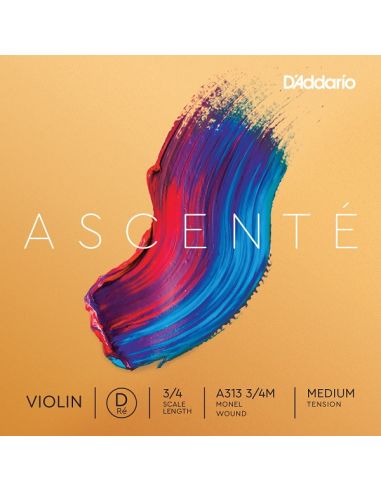 Купить Струны для смычковых D'ADDARIO ASCENTÉ VIOLIN SINGLE D STRING 3/4 Scale Medium Tension 