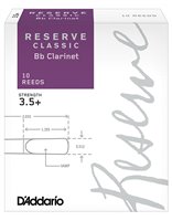 Трости для духовых D'ADDARIO Reserve Classic Bb Clarinet 3.5+ - 10 Pack