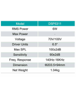 Купити DSPPA DSP5311 6,5-дюймовий стельовий динамік для поверхневого монтажу колір білий 006