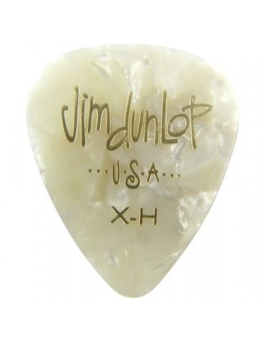 Медіатор DUNLOP 483P04XH GENUINE CELLULOID WHITE PEARLOID EXTRA HEAVY