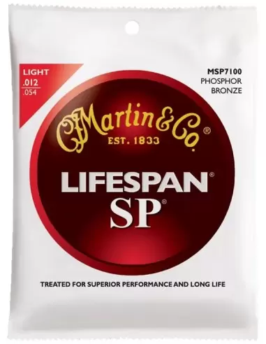 Струны для гитар MARTIN MSP7100 SP Lifespan 92/8 Phosphor Bronze Light (12-54)
