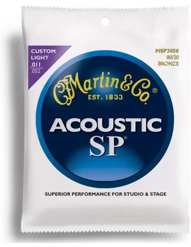 Струны для гитар MARTIN MSP3050 SP Acoustic 80/20 Bronze Custom Light (11-52)