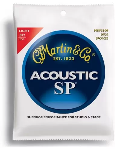 Струны для гитар MARTIN MSP3100 SP Acoustic 80/20 Bronze Light (12-54)