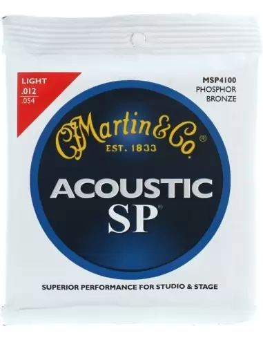 Струны для гитар MARTIN MSP4100 SP Acoustic 92/8 Phosphor Bronze Light (12-54)