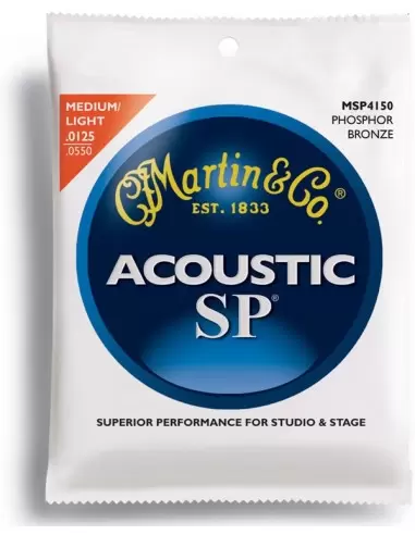 Струны для гитар MARTIN MSP4150 SP Acoustic 92/8 Phosphor Bronze Light/Med (12.5-55)