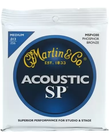 Струны для гитар MARTIN MSP4200 SP Acoustic 92/8 Phosphor Bronze Medium (13-56)