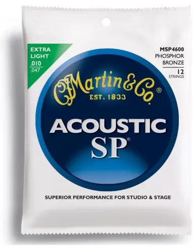 Струни для гітар MARTIN MSP4600 SP Acoustic 92/8 Phosphor Bronze Extra Light 12 String(10-47)