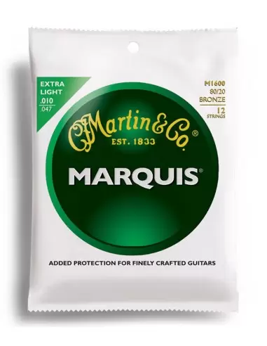 Струни для гітар MARTIN M1600 Marquis 80/20 Bronze Extra Light 12 - String(10-47)