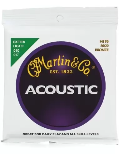 Струны для гитар MARTIN M170X Traditional Acoustic 80/20 Bronze Extra Light (10-47)