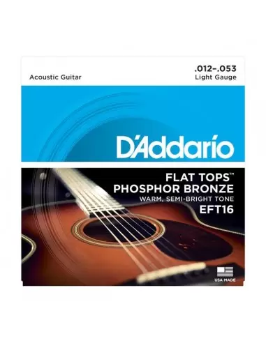 Струны для гитар D`ADDARIO EFT16 FLAT TOPS LIGHT 12-53