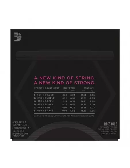 Струни для гітар D'ADDARIO NYXL0940BT NYXL BALANCED TENSION SUPER LIGHT 09-40