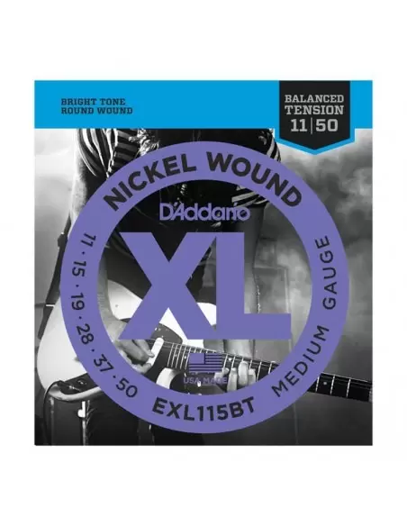 Струни для гітар D'ADDARIO EXL115BT XL NICKEL BALANCED TENSION, MEDIUM(11-50)