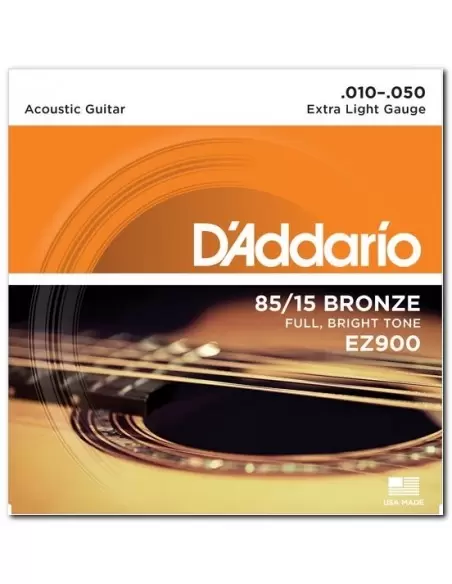 Струны для гитар D`ADDARIO EZ900 BRONZE EXTRA LIGHT 10-50