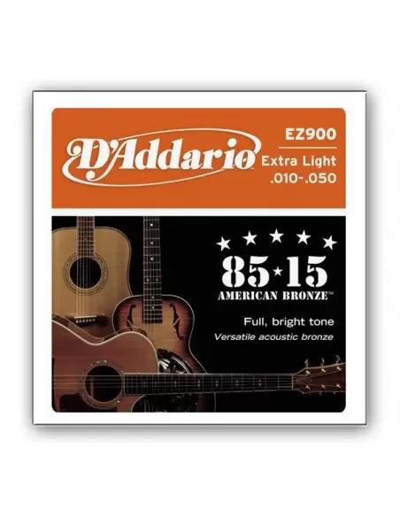 Струни для гітар D'ADDARIO EZ900 BRONZE EXTRA LIGHT 10-50