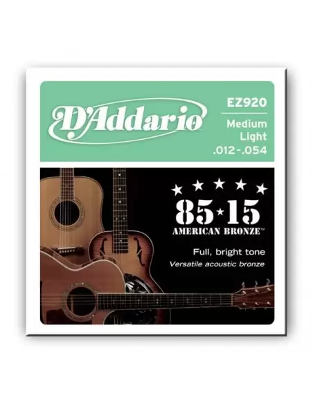 Струни для гітар D'ADDARIO EZ920 BRONZE MEDIUM LIGHT 12-54