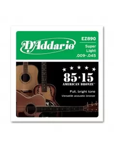 Струни для гітар D'ADDARIO EZ890 BRONZE SUPER LIGHT 9-45 2