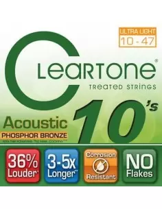 Струни для гітар CLEARTONE 7410 ACOUSTIC PHOSPHOR BRONZE ULTRA LIGHT 10-47