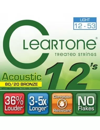 Струни для гітар CLEARTONE 7612 ACOUSTIC 80/20 BRONZE LIGHT 12-53