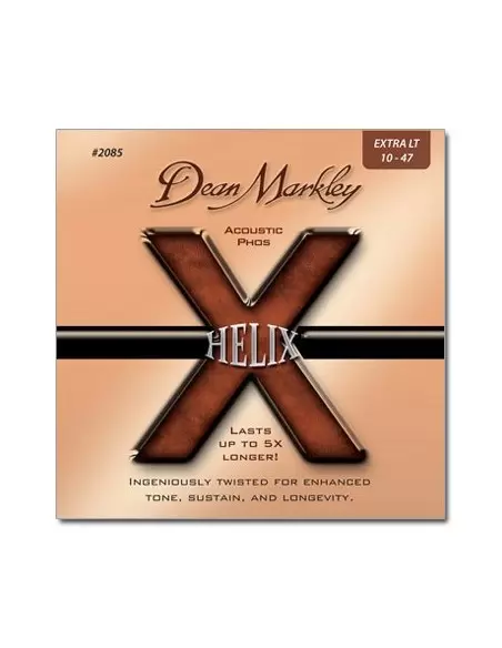 Струни для гітар DEAN MARKLEY 2085 HELIX ACOUSTIC PHOS XL(10-47)