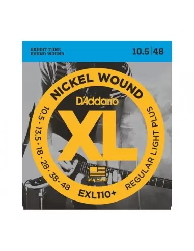 Струни для гітар D'ADDARIO EXL110+ XL REGULAR PLUS(10.5-48)