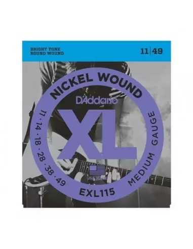 Струни для гітар D'ADDARIO EXL115 XL BLUES/JAZZ ROCK(11-49)