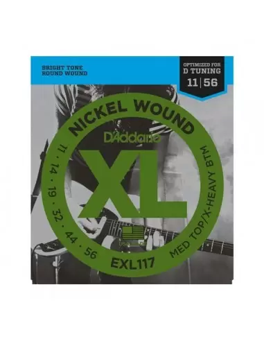 Струни для гітар D'ADDARIO EXL117 XL MEDIUM TOP / X - HEAVY BOTTOM(11-56)