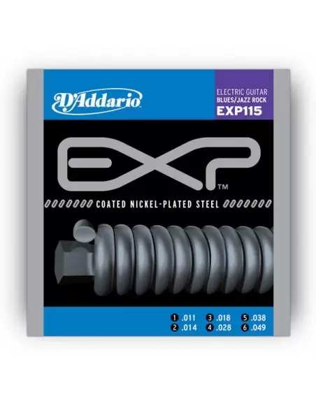 Струни для гітар D'ADDARIO EXP115 EXP COATED BLUES / JAZZ ROCK(11-49)