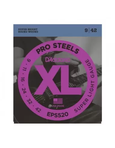 Струны для гитар D`ADDARIO EPS520 XL PRO STEELS SUPER LIGHT 09-42