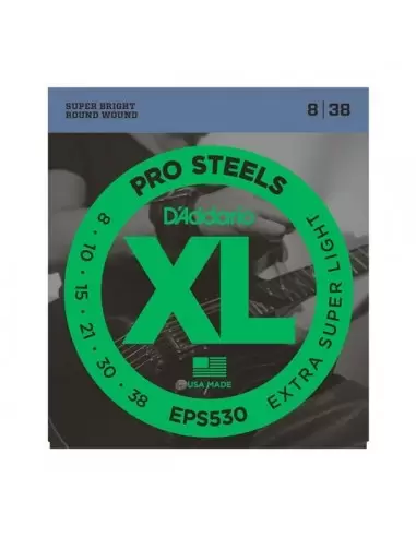 Струны для гитар D`ADDARIO EPS530 XL PRO STEELS EXTRA SUPER LIGHT 08-38