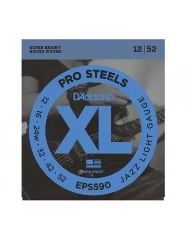 Струни для гітар D'ADDARIO EPS590 XL PRO STEELS JAZZ LIGHT 12-52