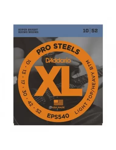 Струни для гітар D'ADDARIO EPS540 XL PRO STEELS LIGHT TOP / HEAVY BOTTOM 10-52