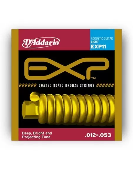 Струни для гітар D'ADDARIO EXP11 EXP 80/20 BRONZE LIGHT 12-53