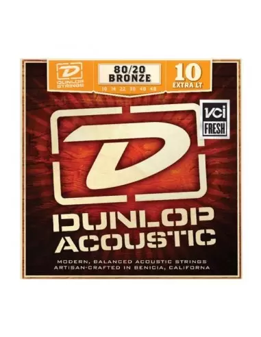 Струни для гітар DUNLOP DAB1048 80/20 BRONZE EXTRA LIGHT(10-48)