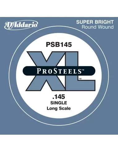 Струни для гітар D'ADDARIO PSB145 XL PRO STEELS ROUND WOUND SINGLE 145