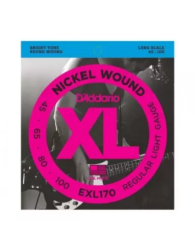 Струны для гитар D`ADDARIO EXL170 XL REGULAR LIGHT 45-100