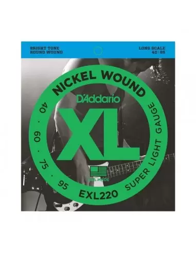 Струны для гитар D`ADDARIO EXL220 XL SUPER LIGHT 40-95